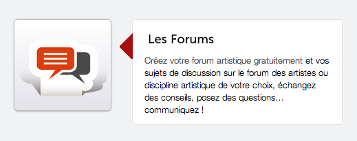 Site d'artistes, forum artistique